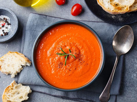 Cream of Red Vegetables with Coconut Milk & Basil