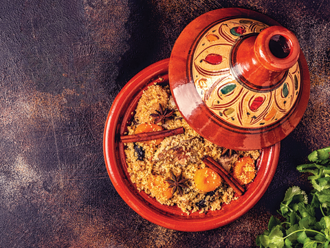 Couscous with Dried Raisins, Apricots and Raz el-Hanout