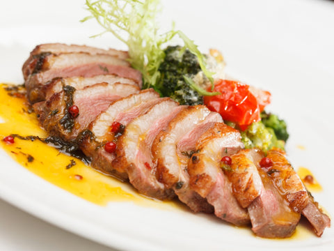 Pork Medallions au jus with Toasted Sesame Seeds