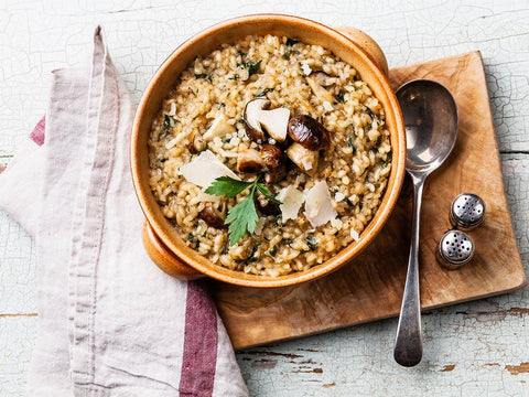 Wild Mushroom Risotto with Parmesan Shavings