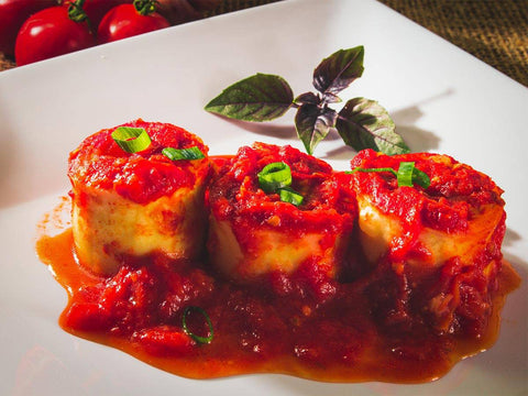 Portobello Mushroom Rotolos in Marinara Sauce