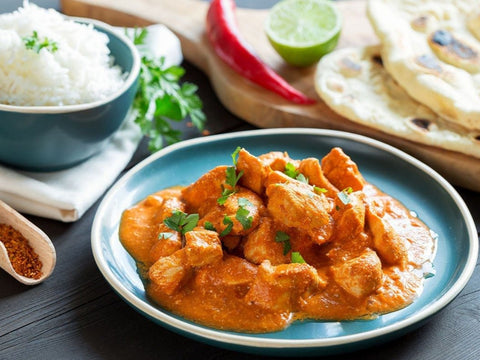 Chicken strips in indian butter curry