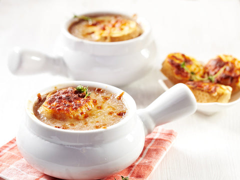 French Onion Soup with Croutons and Grated Gruyère