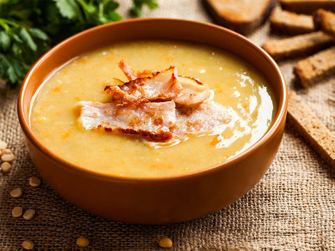 Traditional French-Canadian Yellow Pea Soup with Bacon