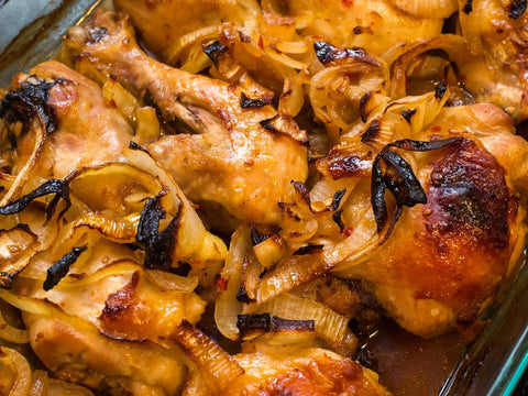 Chicken Legs with Caramelized Onions